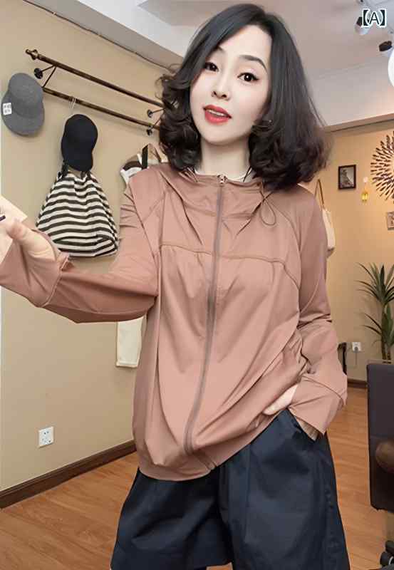 パーカー マウンテン アウトドア アウトドア サイクリング 日焼け 止め 服 レディース 韓国 夏 薄氷 象徴 速乾 フード付き ショート ジャケット パーカー カーディガン