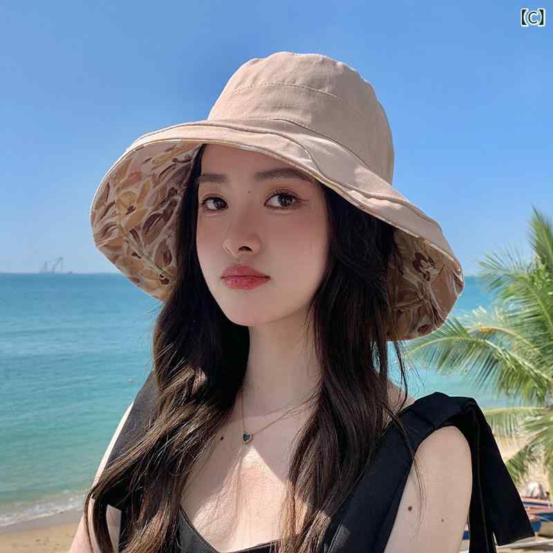帽子 レディース サンハット 韓国夏用双面つば広帽子女性向けSNSで話題のアイテム...