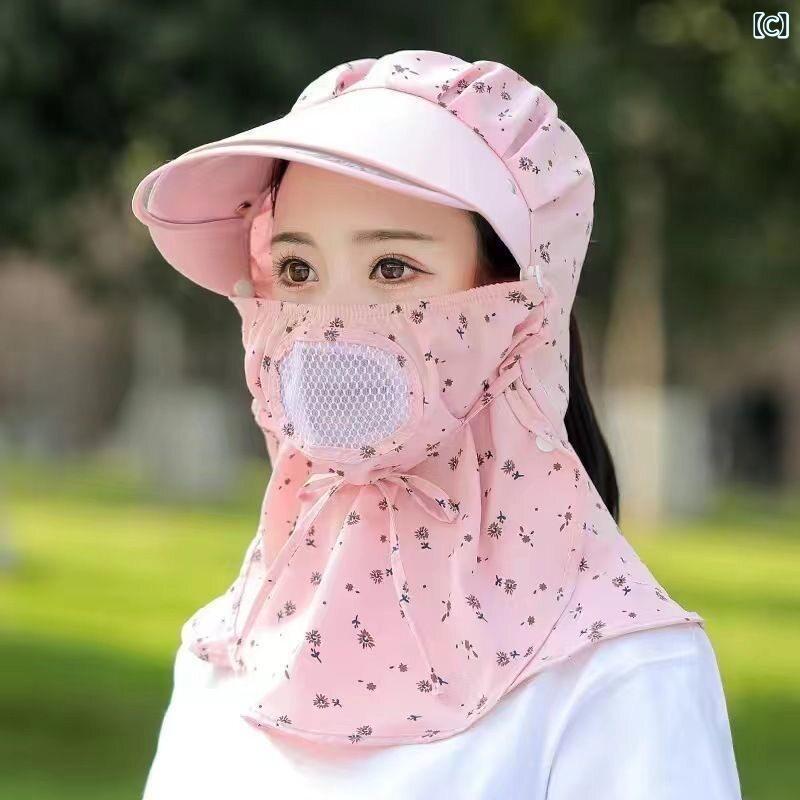 帽子 レディース サンハット 自転車用の日よけ付き帽子ひっくり返りにくい夏用のレ...