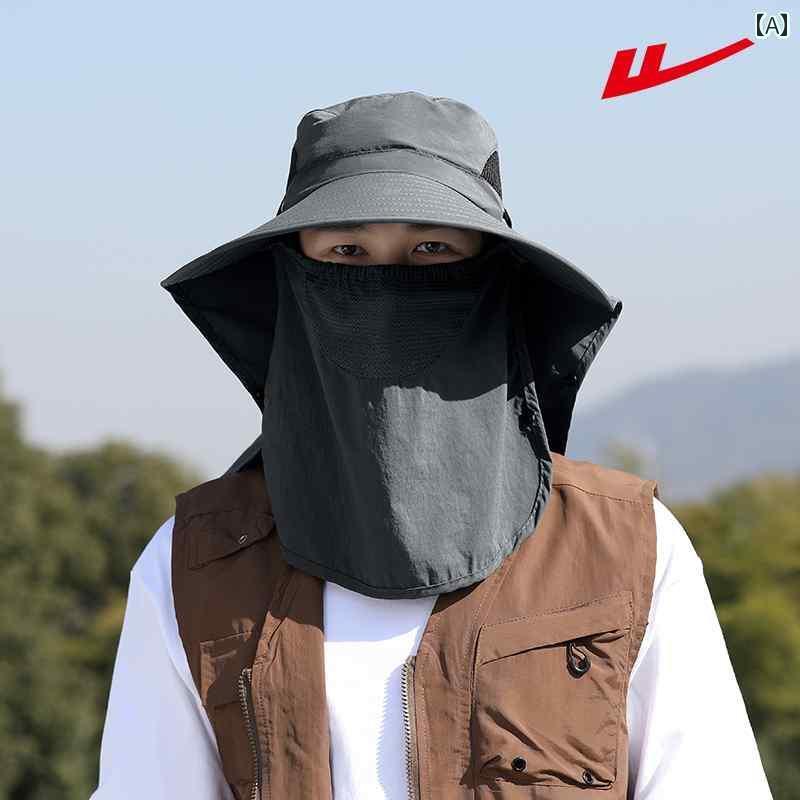 帽子 レディース サンハット 戦士の大きい 頭囲の 屋外 サンハット メンズ 夏 フルフェイス 日焼け 止..