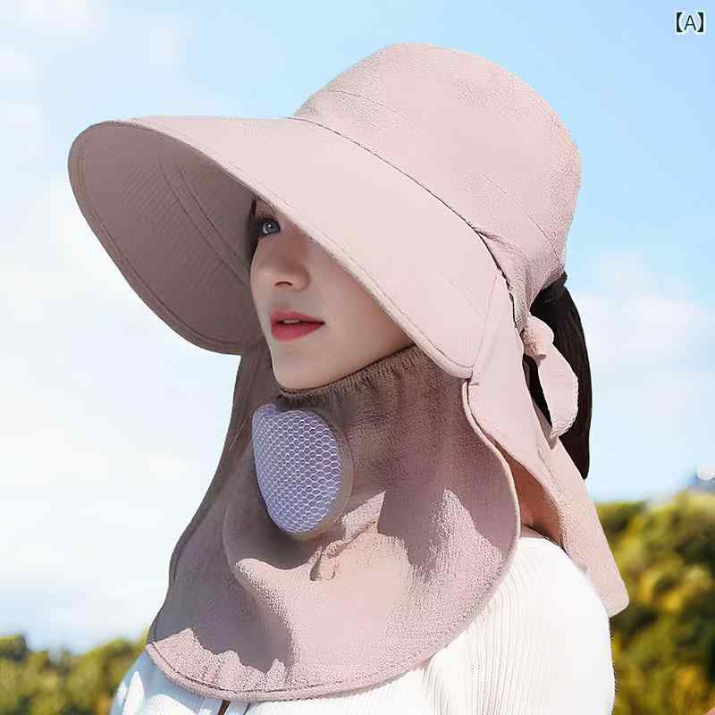 帽子 レディース サンハット 春夏 日よけ 帽子 茶摘み 女性 釣り 無地 フェイスマスク 帽子は 丸めて ..