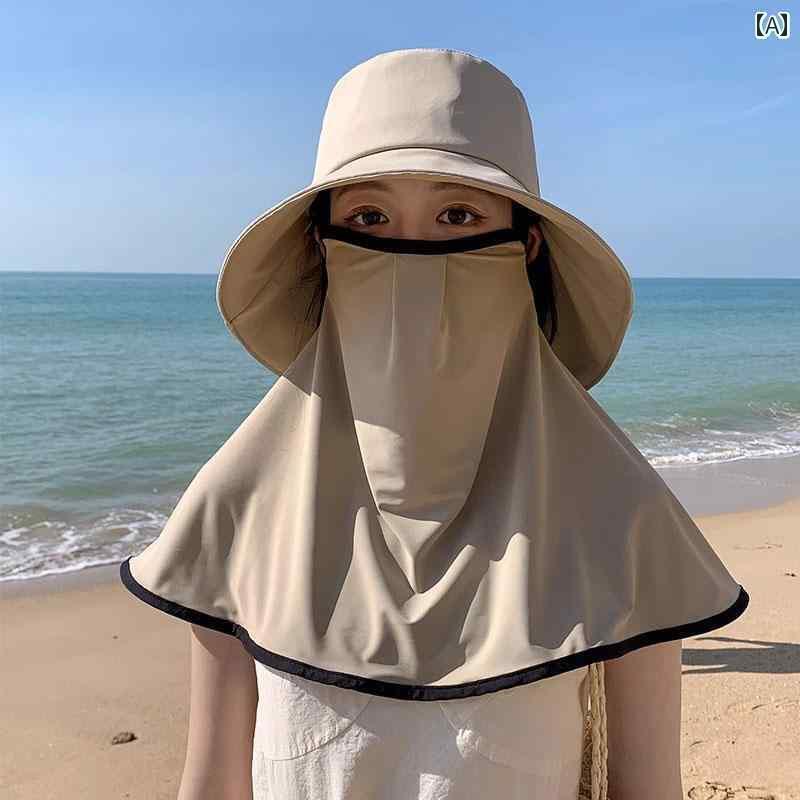 帽子 レディース サンハット 女性用 日焼け防止 漁師 帽子 2025年 アウトドア フルフェイス サンバイザ..
