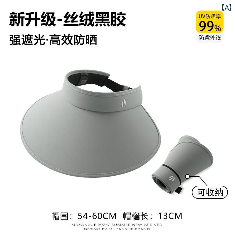 帽子 レディース サンハット 2025年の夏用レディース日焼け防止帽子はシルクベールでできた黒いラバー..