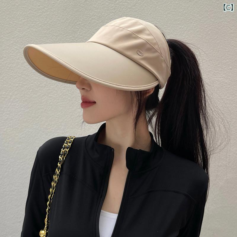 帽子 レディース サンハット UVGO ハイ ポニーテール 半 サンハット 夏の 女性用 ...