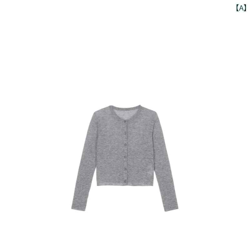 ニット レディース カーディガン ニット レディース カーディガン リラックス した 高知 羊毛 ラウンドネック 秋 ニットカーディガン ネット ショート スタイル ファッション カジュアル 多 用途 シンプル ジャケット 女性