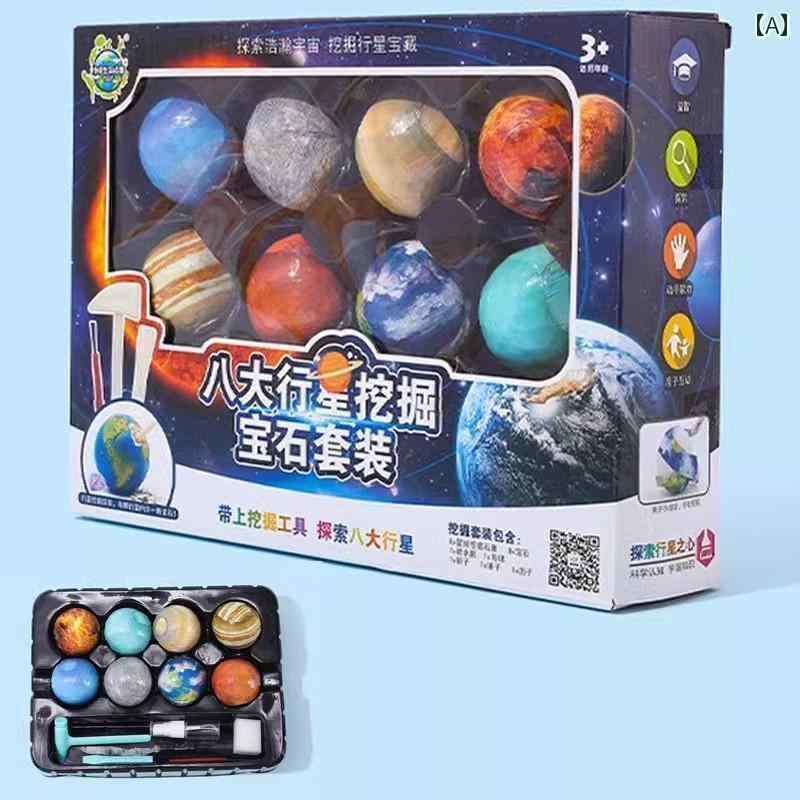 おもちゃ ホビー おもちゃ ホビー 8つの 惑星の 発掘 宝石 セット 考古学 玩具 子供の 宝 探し 男の子と 女の子が 宝石を 掘る(3)