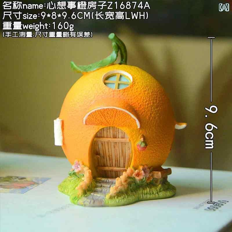 おもちゃ ホビー 思考 オレンジ ハウス オーナメント 含 意小さい 装飾 ウェディング アレンジメント シミュレーション 盆栽 樹脂 友人への ギフト