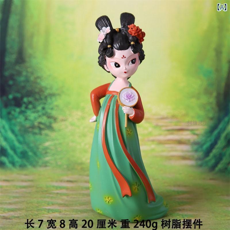 おもちゃ ホビー 唐代の 夜の パーティーの レディース 装飾品 樹脂 レトロ 漢服の 女の子 人形家の リビング ルーム テレビキャビネット デスク トップ...