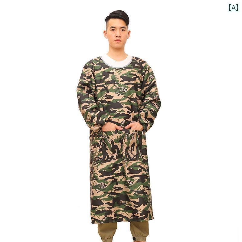 作業服 セット 迷彩 オーバー オール 大きめ サイズ 作業着 ロング スタイル 農場 取り扱い コート 耐摩耗と 防汚性 労働 保護 服
