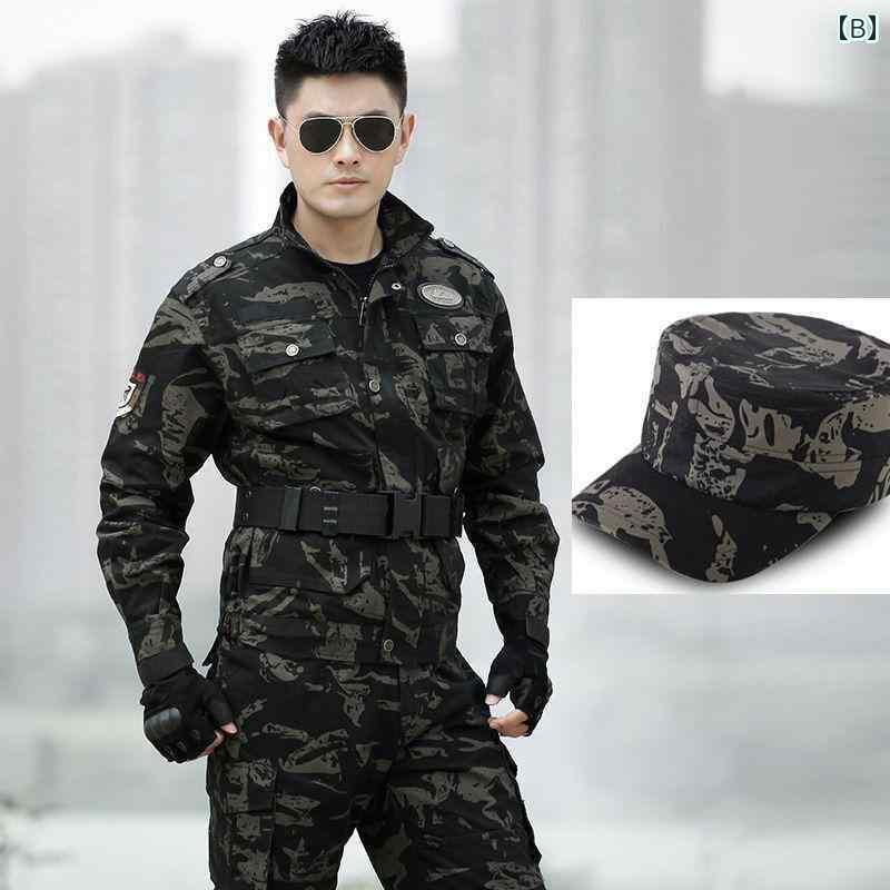 　作業服　セット　上下 春秋 迷彩 スーツ メンズ 綿 厚手 強化 軍 ファン フィールド ユニフォーム 耐摩耗 トレーニング 労働 保護 作業着 大きいサイズ