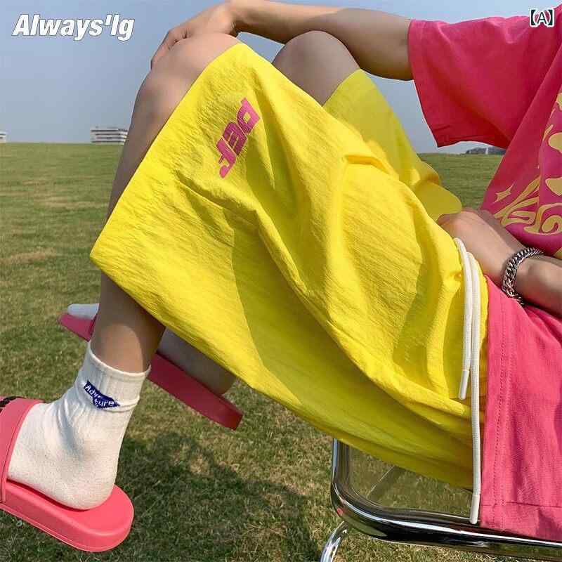 　ショート　ハーフ　パンツ　 夏の ドーパミン ウェア カラー 冷感 ショーツ メン...