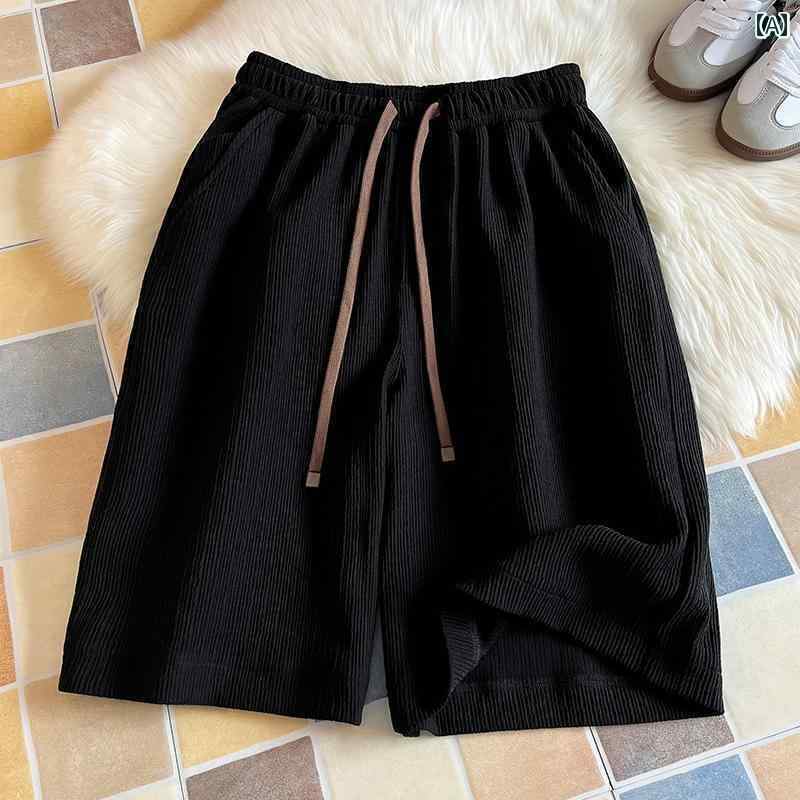 ショート ハーフ パンツ 大きいサイズ プリーツ 冷感 ショート パンツ メンズ 夏 薄手 速乾 ビーチ ゆったり スポーツ カジュアル 5点