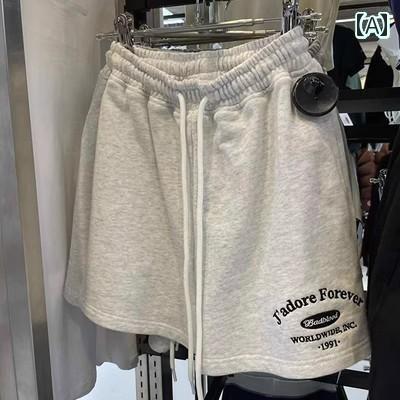 　ショート　ハーフ　パンツ　 ブランディ BM周 宇同 スタイル ホット パンツ BM ショーツ 文字 刺繍 ..