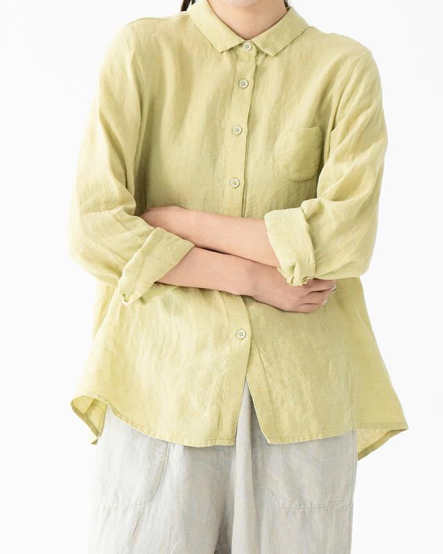 　レディース　シャツ　トップス 西 和 自家製 夏 鑫 高級 糸 染め 漢 麻 肌に 優しい シンプル ゆったり 老化 防止 爽や かな シャツ トップ(4)