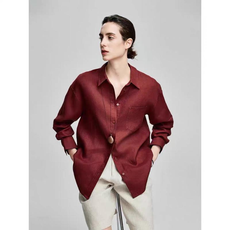 レディース　　シャツ　トップス Hgg 100 リネン シャツ