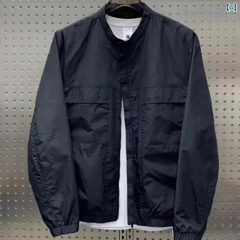 　アウター　メンズ　ジャケット　パーカ シンプル ヘンリー カラー ワークジャケット 春 トップス 万..