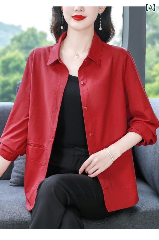 レディース　　シャツ　トップス 杭 州 ビッグ シルク シャツ レディース 長袖 無地 秋 コート 高級 桑..