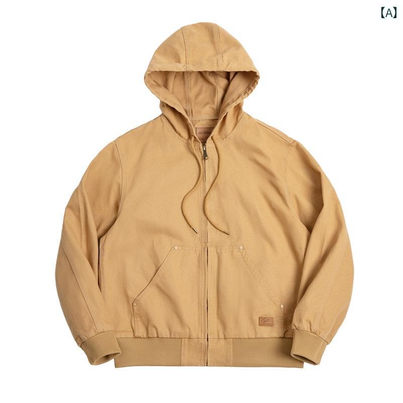 メンズ　　ジャケット　シンプル Madden ワークウェア アメリカン レトロ J 130 ヘビー フード付き ジ..