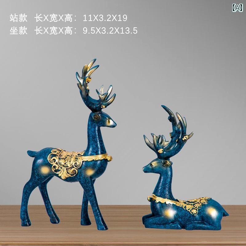 ホビー 雑貨 装飾品 鹿の 創造的な 光 高級 幸運の 装飾品 ホームデコレーション モダン シンプル リビング ルーム テレビ ワイン キャビネット 小さい...