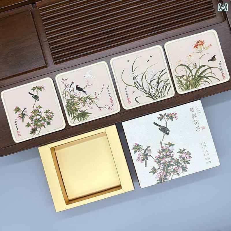 　雑貨　装飾品　 シルク コースター パンダ チャイナ風 な 贈り物 年配の 人への 海外 旅行の お土産 の