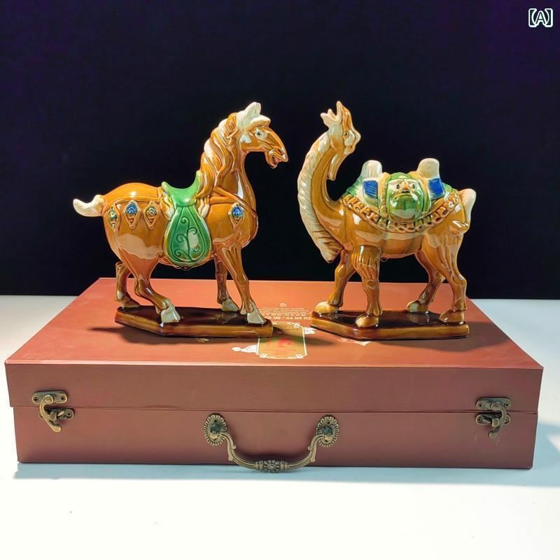 　雑貨　装飾品　 洛陽 唐 三 彩 対馬 ラクダ シルクロード 手 装飾 陶器 中西 交流 会議 ギフト