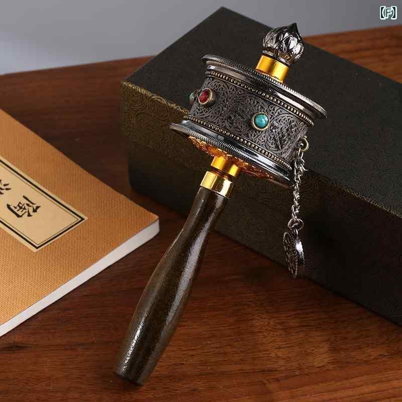 　雑貨　装飾品　 チベットの 特徴的な 手回し 旅行 写真 撮影 小道具 お土産 上下 ダブル ベア リング..