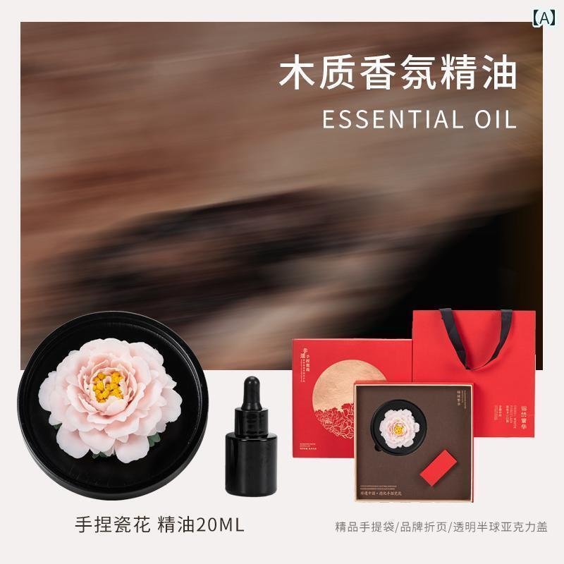 雑貨 装飾品 レディース 日の 贈り物 花 雲 石 無形 文化 遺産 牡丹 磁器 アロマテラピーギフト ボックス 新婚 夫婦の 先生への