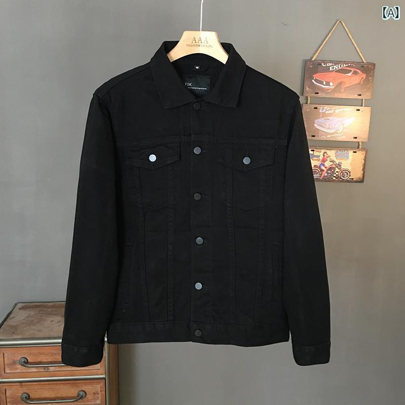 　ジャケット　パーカー　メンズ　シンプル 高級 シンプル 黒 デニムジャケット メンズ 2025 春秋型 長袖 ジャケット トップ