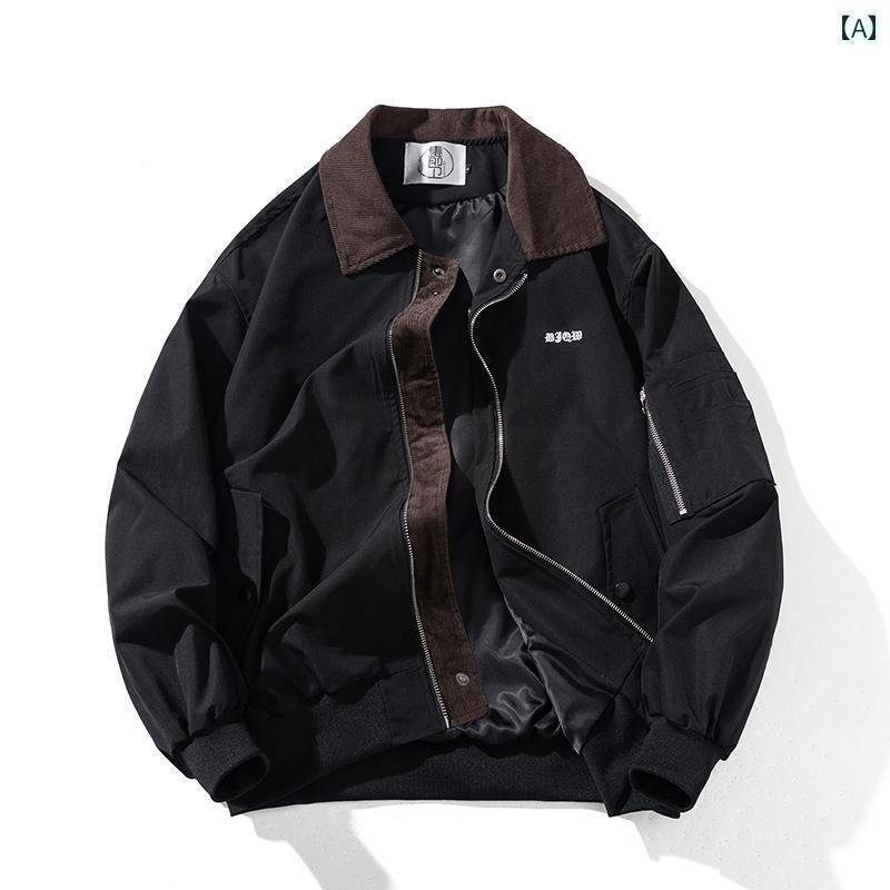 　ジャケット　パーカー　メンズ　シンプル アメリカ 秋冬 レトロ コーデュロイ パイロット コットンジ..