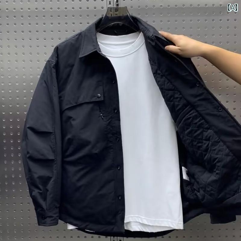 　ジャケット　パーカー　メンズ　シンプル 秋冬 暖かい 作業着 コットンジャケット メンズ ハイエンド..