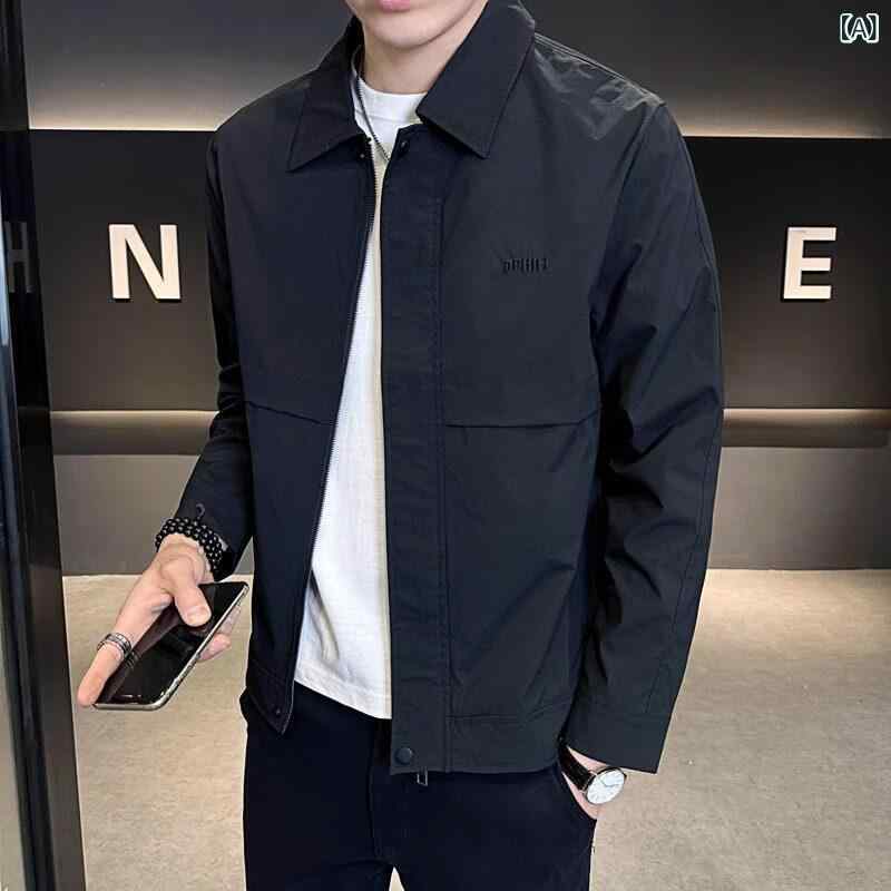 　ジャケット　パーカー　メンズ　シンプル 高級 エグゼクティブ ジャケット 男性用 春秋冬 2025 ビジネス カジュアル 厚手 コットンジャケット