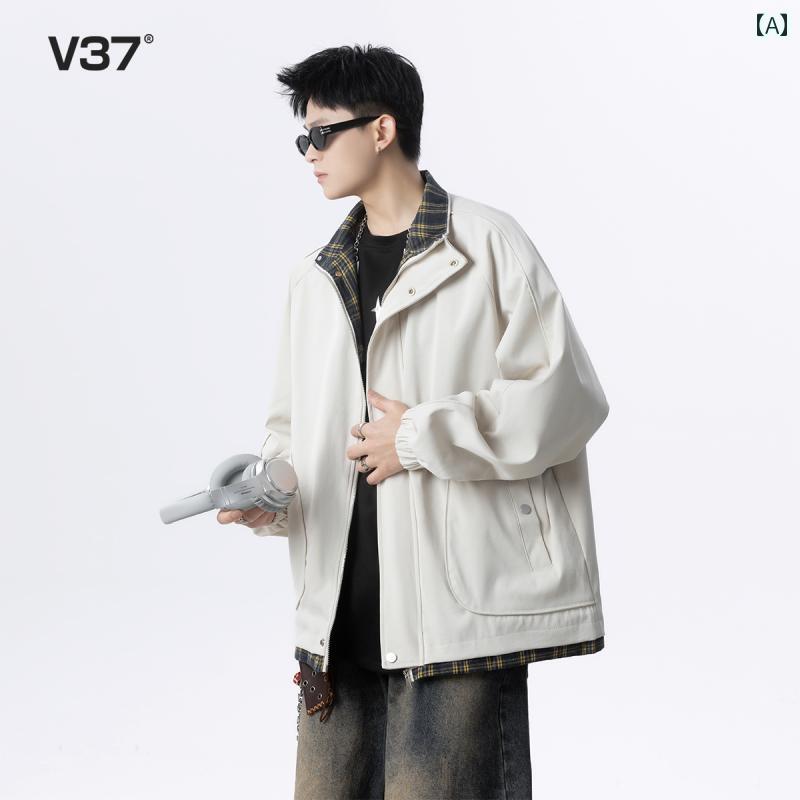 　ジャケット　パーカー　メンズ　シンプル V 37 マウンテン シティ ボーイ カジュアル ジャケット メ..