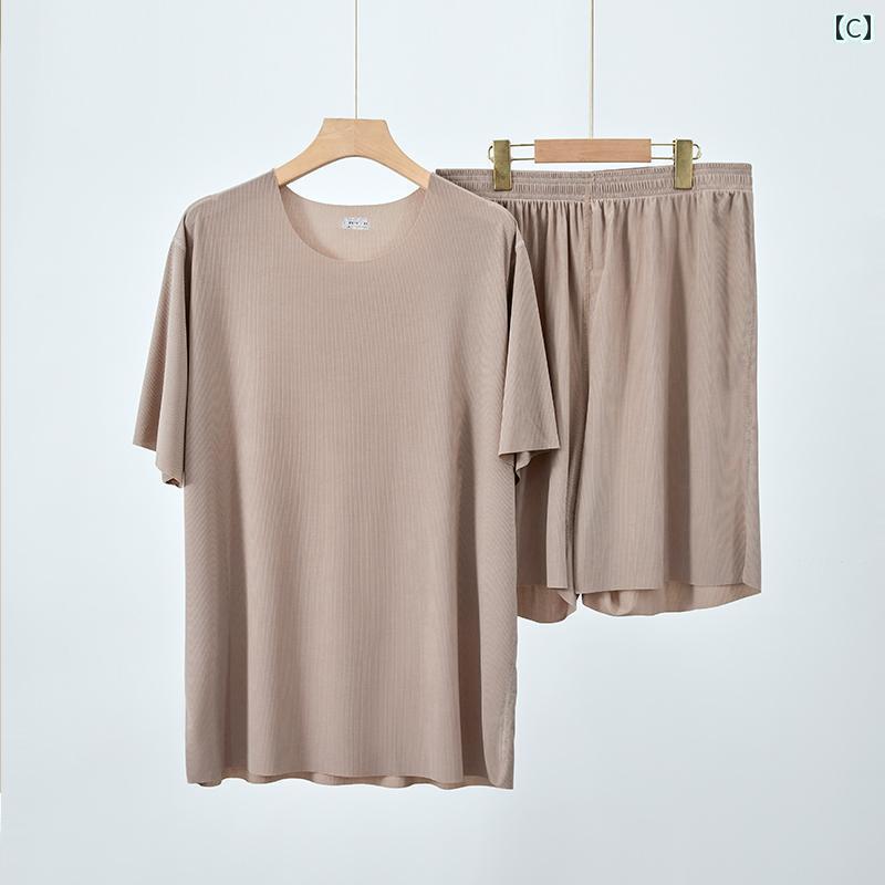 　パジャマ　レディース　上下 スレッド 冷感 シームレス パジャマ メンズ 夏 カジュアル カップル 薄..