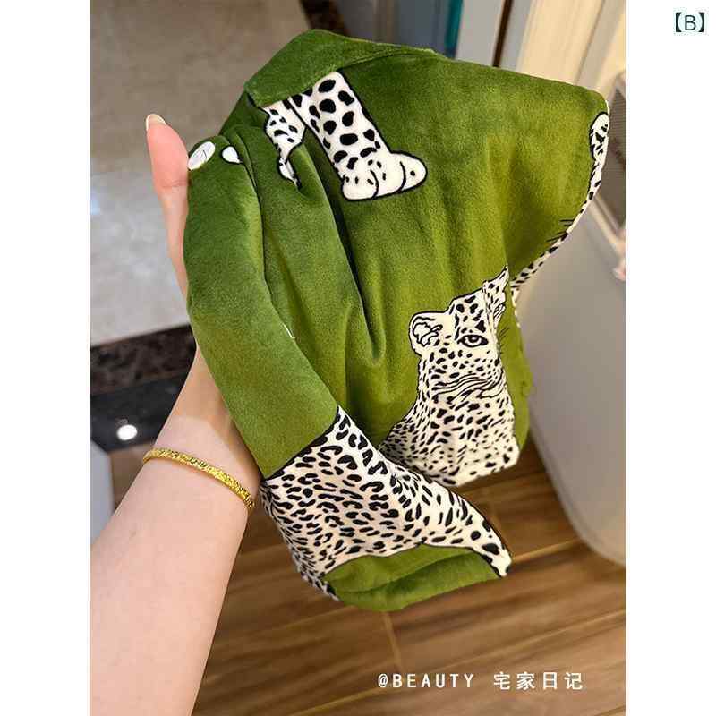 　パジャマ　レディース　上下 ネットの 軽い 高級 ヒョウ 柄 フランネル パジャマ レディース 2024 秋..