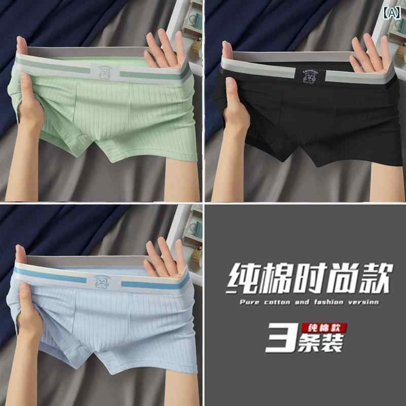 　ボクサーパンツ　下着　ショーツ 下着 メンズショーツ 綿 クマ スパイラル 柄 爽 やか 通気性 抗菌 ボクサー ブリーフ 無地