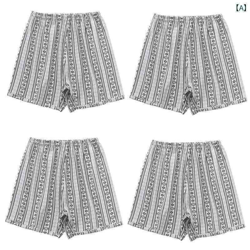 　ボクサーパンツ　下着　ショーツ 4 組の 男性用 ボクサー パンツ ストライプパンツ 厚手 下着 大きい..