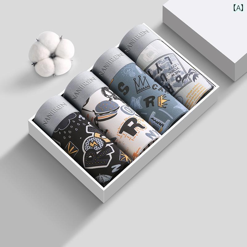 　ボクサーパンツ　下着　ショーツ Nanjiren メンズ 下着 男の子用 綿 ボクサー パンツ 夏用 ボトムス ..