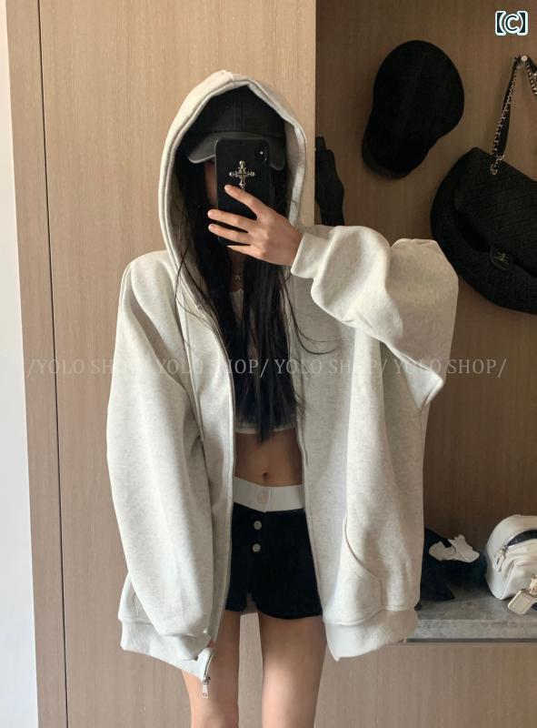 パーカー　フード付き　ニット YOLO SHOPの 店主は ゆったり フード付き セーター カーディガンジャケ..