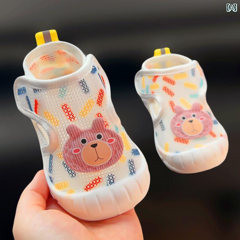 ベビー　シューズ　かわいい 0 ～ 6ヶ月の 赤ちゃん用 夏用 ベビー シューズ 転倒 防止 ソフト ソール 滑り止め 男の子と 女の子用の ウォーキング 通気性の ある メッシュ サンダル