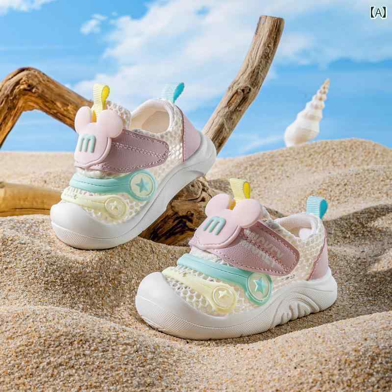 ベビー　シューズ　かわいい 女の子 ベビー 幼児用 シューズ 夏用 メッシュ サンダル 通気性の ある 0 ..