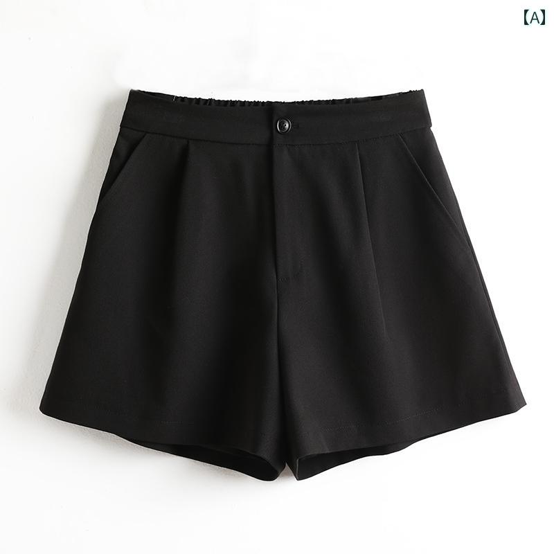 レディース ジーンズ ハイウエスト 女性用新 スタイル スーツ ショーツ ハイウエスト 高級 韓国 ゆったり スリム aライン アウターウェア ワイド レッグ カジュアル パンツ