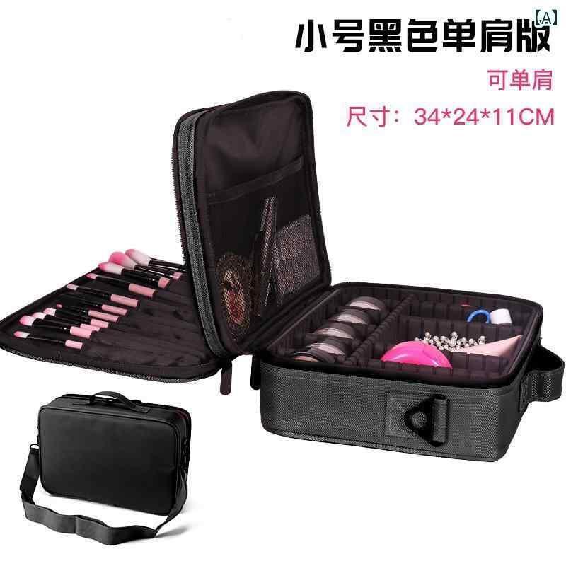 メイク　道具　セット　 プロ ポータブル ショルダー パーティション大容量 多層 メイクアップアーティ..