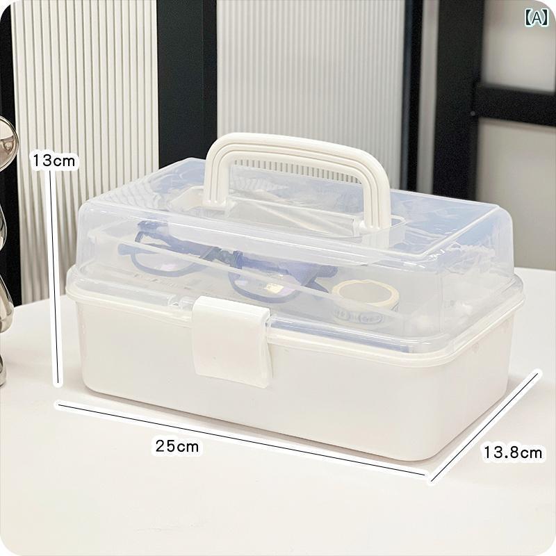 メイク　道具　セット　 デスク トップ 収納 ボックス シンプル 透明 多層 ポータブル 化粧 品 ラダー..