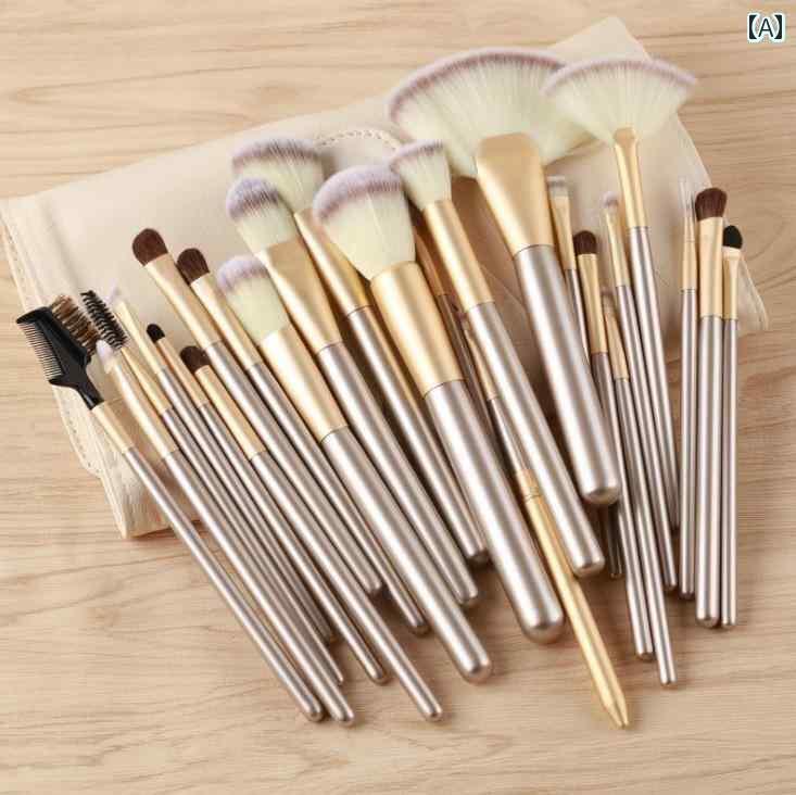 メイク　道具　セット　 プロの メイクアップアーティストの 24 ピースの メイクブラシセット シャンパ..