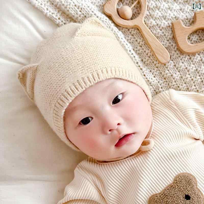 帽子　うさぎ耳　かわいい 韓国 ベビー 帽子 ニット 新生児 胎児 耳あて かわいい 暖かい 春秋冬