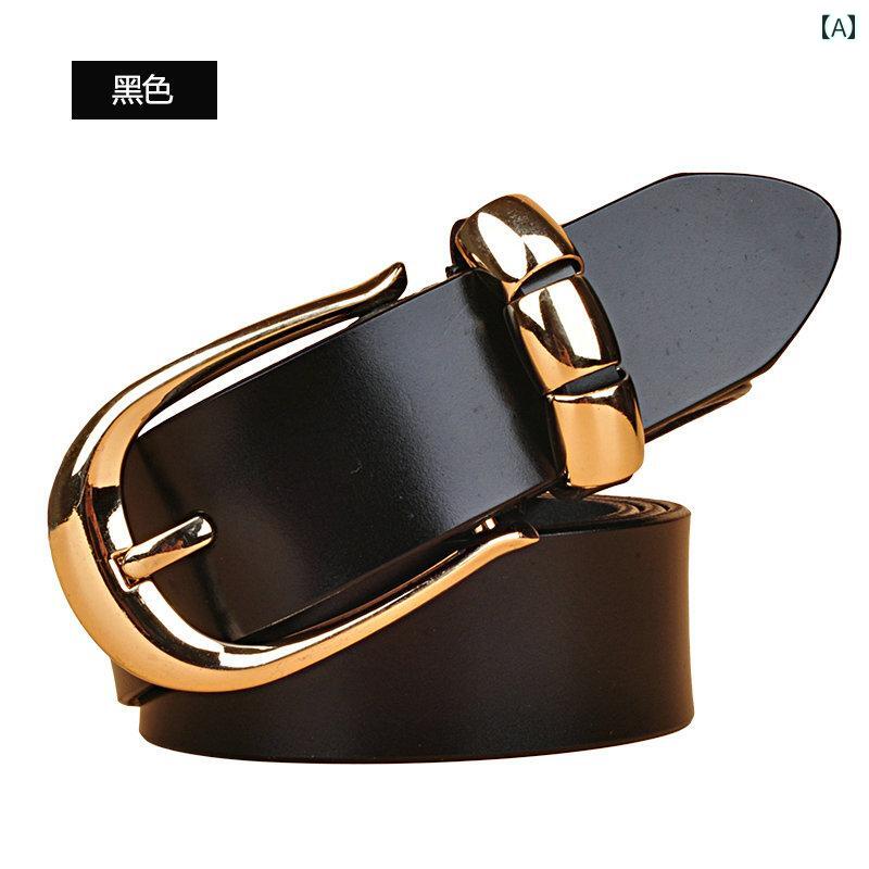 レディース　ベルト　カジュアル レディース ベルト 幅 広 革 ファッション 韓国 スタイル ワイド 牛革 ジーンズ カジュアル 装飾