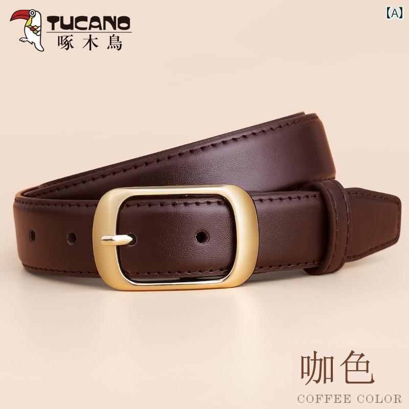 レディース　ベルト　カジュアル キツツキ ベルト レディース 2024 ファッション ハイエンド ピン バックル 韓国 ジーンズ