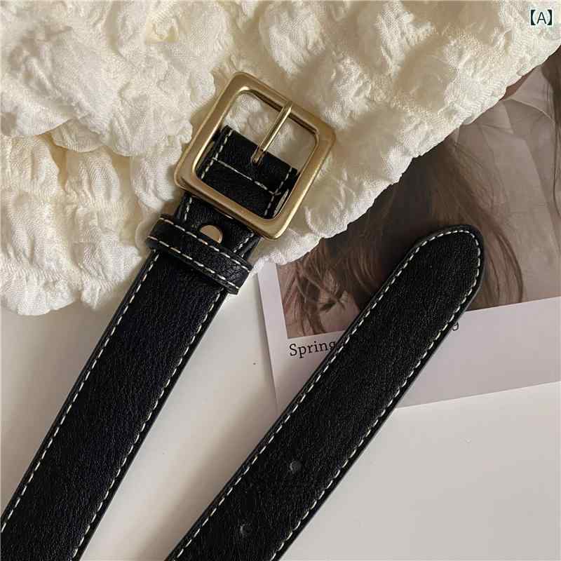 レディース　ベルト　カジュアル onetk スクエアバックル ベルト ソフトレザー スタイル カジュアル ロック エッジ 合わせやすい メタル バックル 革 ブラウン ワイド