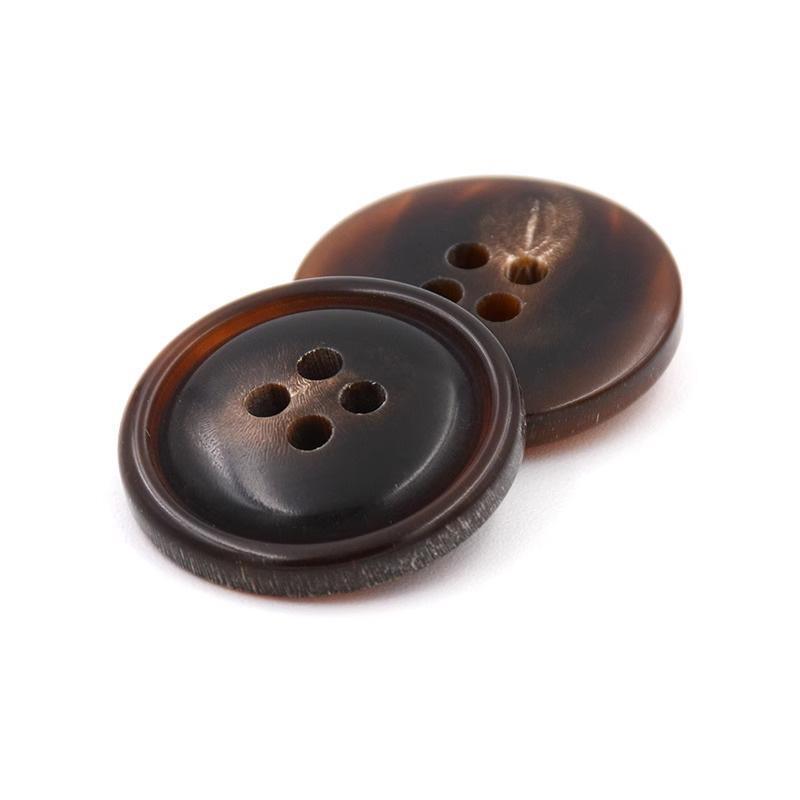 ボタン　カジュアル　アクセサリー の 牛 角 球形 4 穴 ボタン スーツ メンズ カジュアルウェア フォーマル コーヒー ウィンドブレーカー