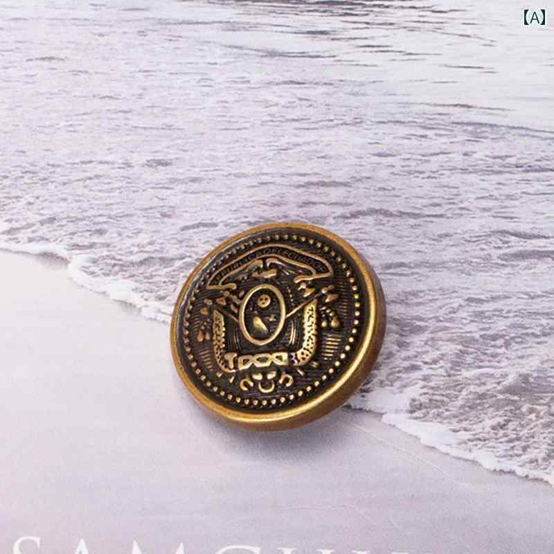 ボタン　カジュアル　アクセサリー コート ボタン ウインドブレーカー ジャケット スーツ ラウンドメタ..